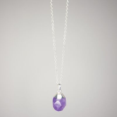 Amethyst Silver Topped Necklace