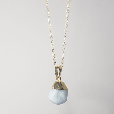 Aquamarine Gold Topped Necklace