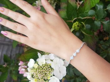 Bracelet triple cristal aigue-marine - Argent sterling 1