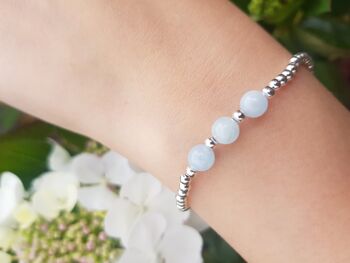 Bracelet triple cristal aigue-marine - Argent sterling 2