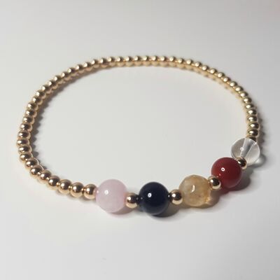 Aries - Pulsera de cristal del zodiaco - Chapado en oro rosa