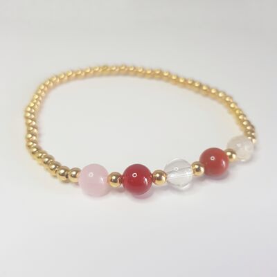 Cáncer - Pulsera de cristal del zodiaco - Chapado en oro rosa