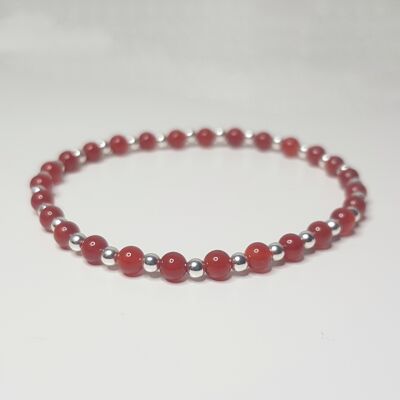 Carnelian Dainty Bracelet - Silver Plated