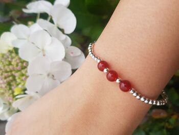 Bracelet Triple Cristal Cornaline - Plaqué Or Rose 3