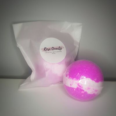 Bomba de baño de cristal de cuarzo rosa