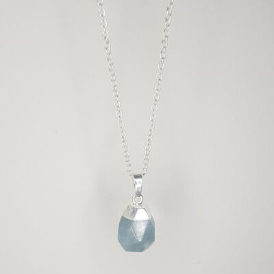 Aquamarine Silver Topped Necklace