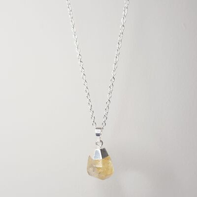 Citrine Silver Topped Necklace