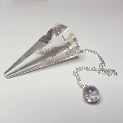 Péndulo de cristal de cuarzo transparente
