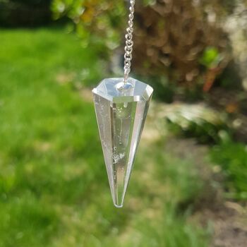 Pendule en cristal de quartz clair 5