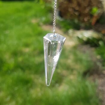 Pendule en cristal de quartz clair 7