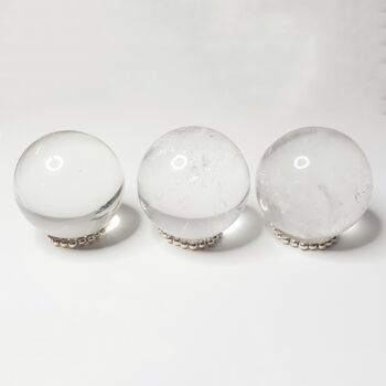 Cristal de sphère de quartz clair - Trois 1