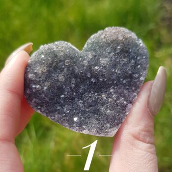 Coeur en cristal brut d'améthyste - Trois 2