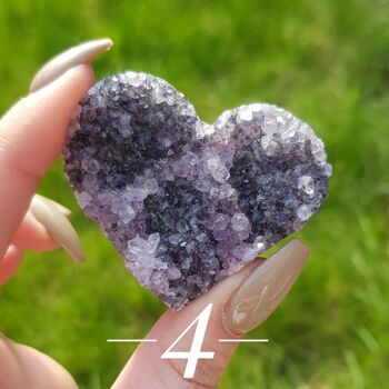 Coeur en cristal brut d'améthyste - Trois 5