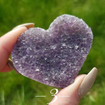 Coeur en cristal brut d'améthyste - Quatre 4