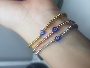 Bracelet Evil Eye - Plaqué Or Rose 3