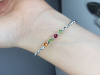 Famille - Bracelet de naissance en cristal Swarovski - Argent sterling 6 6