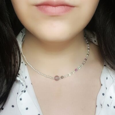 Fluorite Dainty Necklace - Silver Plated