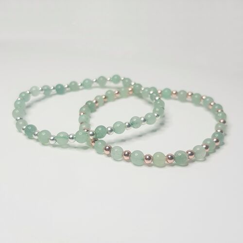 Green Aventurine Dainty Bracelet - Silver Plated