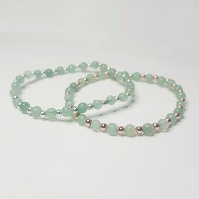 Green Aventurine Dainty Bracelet - Silver Plated