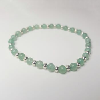 Bracelet Dainty Aventurine Verte - Plaqué Argent 3