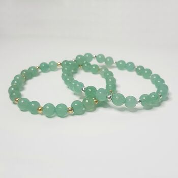 Bracelet Complet Aventurine Verte - Plaqué Or Rose 1