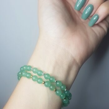 Bracelet Complet Aventurine Verte - Plaqué Or Rose 3