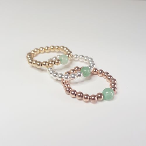 Green Aventurine Ring - Rose Gold Filled