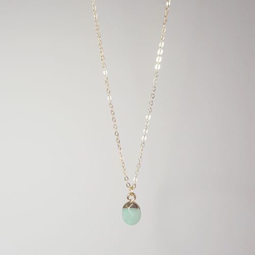 Green Aventurine Gold Topped Necklace