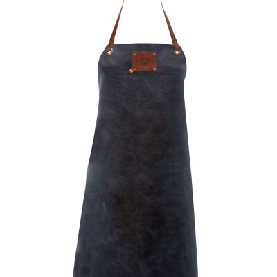 Xapron leather (BBQ) apron Ladies (M, Blue)