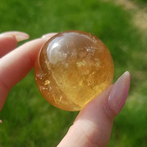Honey Calcite Sphere Crystal