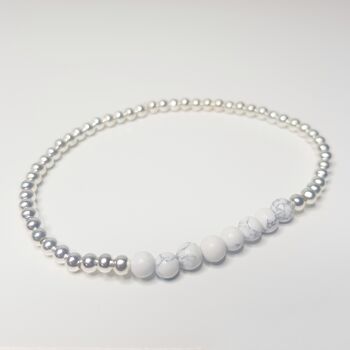 Bracelet Howlite Dainty - Plaqué argent 1