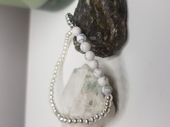 Bracelet Howlite Dainty - Plaqué argent 2