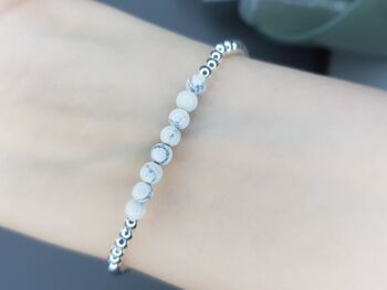 Bracelet Howlite Dainty - Plaqué argent 3