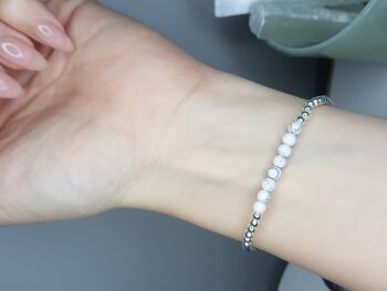 Bracelet Howlite Dainty - Plaqué argent 4