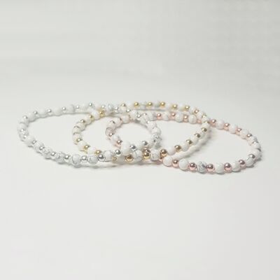 Howlith Dainty Armband - versilbert