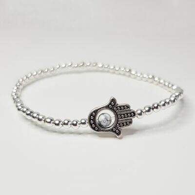 Howlith Hamsa Hand Armband