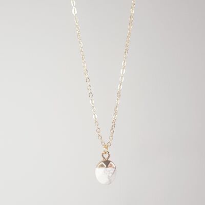 Howlite Gold Topped Necklace