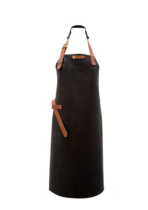 Xapron leather (BBQ) apron Utah (M, Black)