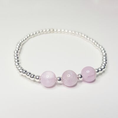 Bracciale Kunzite con triplo cristallo - Placcato in oro