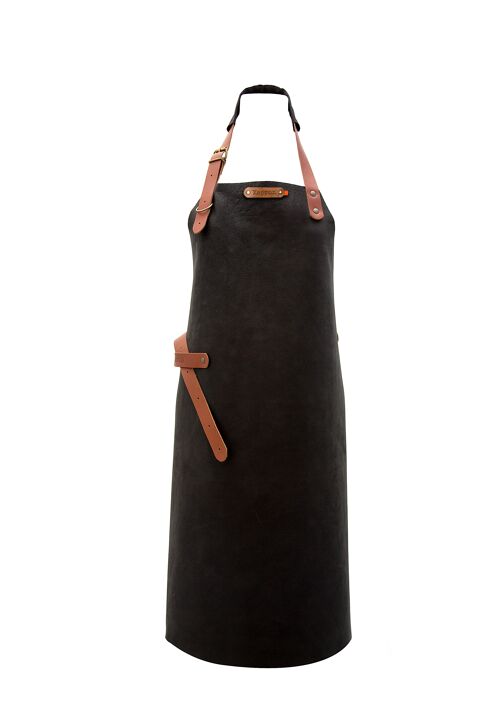 Xapron leather (BBQ) apron Utah (L, Black)