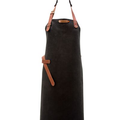 Xapron leather (BBQ) apron Utah (L, Black)
