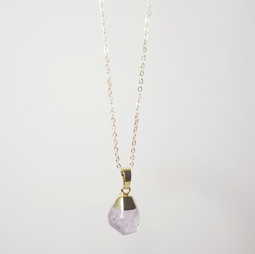 Light Amethyst Gold Topped Necklace