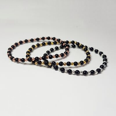 Onyx Dainty Bracelet - Gold Plated