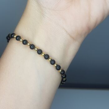 Bracelet Onyx Dainty - Plaqué Or Rose 3