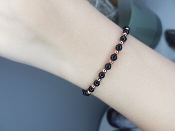 Bracelet Onyx Dainty - Plaqué Or Rose 7