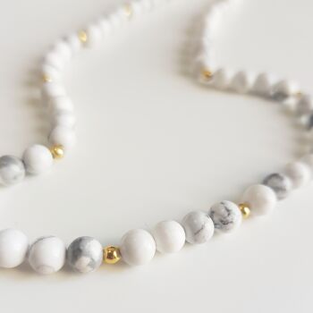 Collier Complet Howlite - Plaqué Or 3