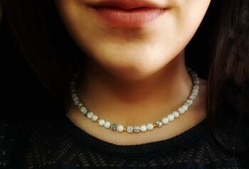Collier Complet Howlite - Plaqué Or Rose 4