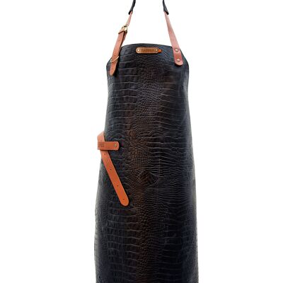 Xapron leather (BBQ) apron Caiman (XL, Black)