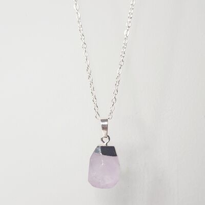 Light Amethyst Silver Topped Necklace