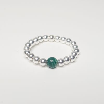 Bague Malachite - Or Rose Rempli